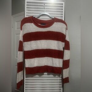 American Eagle Outfitters Red and White Striped Sweater